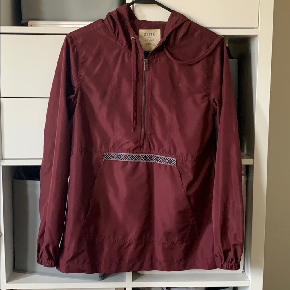 Maroon wind breaker